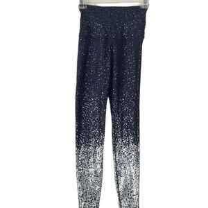 Beyond Yoga Alloy Ombre High Waisted Midi Leggings Size XS Navy/Silver Metallic